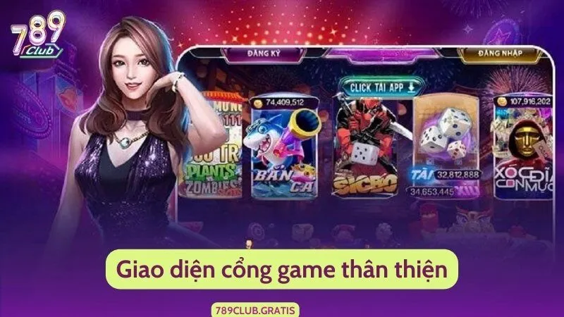 Giao diện cổng game 789Club được thiết kế đẹp mắt và thân thiện, dễ thao tác