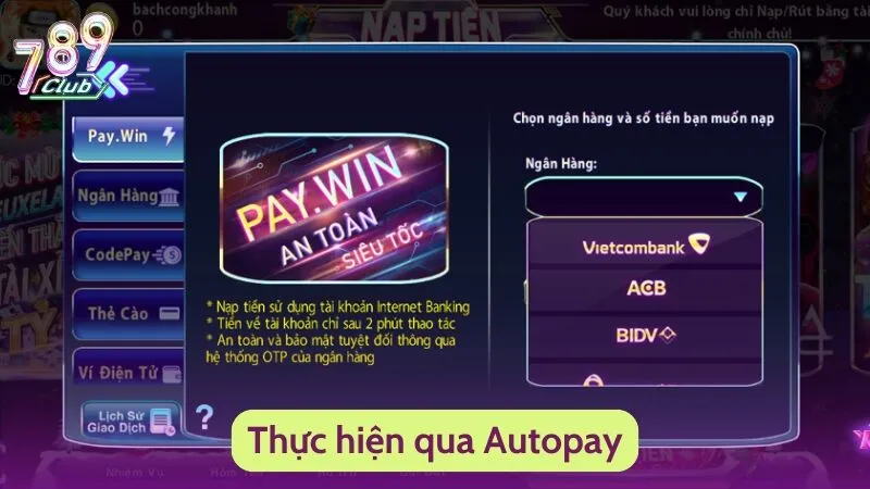 Thực hiện qua Autopay